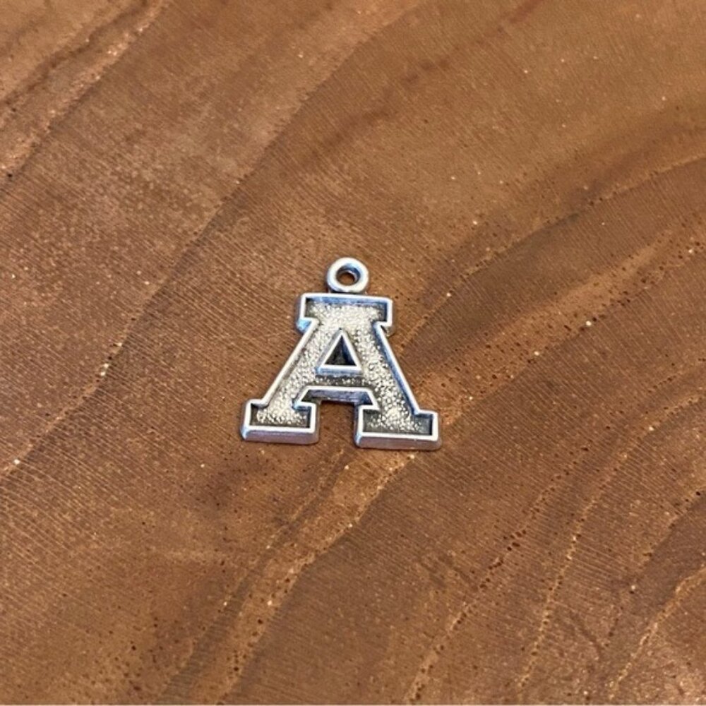 RETIRED James Avery Block Letter A Charm, Sterling Silver